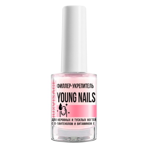 Филлер-укрепитель LUXVISAGE YOUNG NAILS для неровных и тусклых ногтей с D-пантенолом и витамином Е