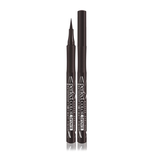 Подводка-фломастер для глаз Perfect Color Waterproof 14H Matt Finish (тон Brown)